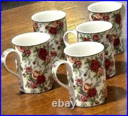 Set of 7 Royal Albert Old Country Roses Afternoon Tea II Coffee Cups Mugs