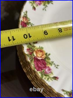Set of 8 1962 Royal Albert Old Country Roses 10.5 Dinner Plate Bone China