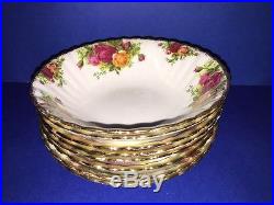 Set of 8 Royal Albert England Old Country Roses Bone China Soup or Cereal Bowls