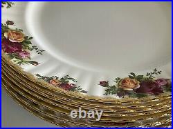 Set of 8 Royal Albert OLD COUNTRY ROSES 10 1/2 Dinner Plates 1962
