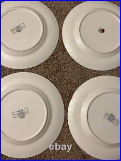 Set of 8 Royal Albert Old Country Roses 10 3/8 Dinner Plates with Gold Trim