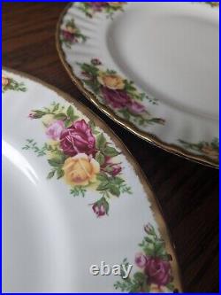Set of 8 Royal Albert Old Country Roses Dinner Plates England 10.5