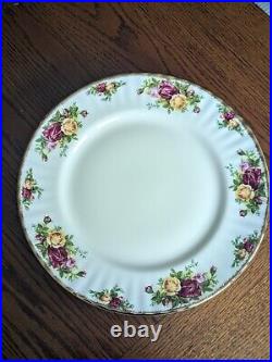 Set of 8 Royal Albert Old Country Roses Dinner Plates England 10.5