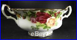 Seven 1962 Vintage Royal Albert Footed Cream Soup & Saucer Old Country Roses