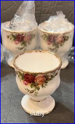 Six (6) Vintage Royal Albert Old Country Roses Egg CupsEnglandNew