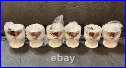 Six (6) Vintage Royal Albert Old Country Roses Egg CupsEnglandNew