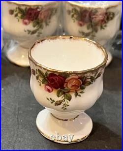 Six (6) Vintage Royal Albert Old Country Roses Egg CupsEnglandNew