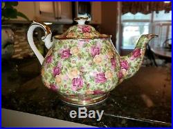 Stunning Old Country Roses Royal Albert 1999 Chintz Collection England Teapot Ex