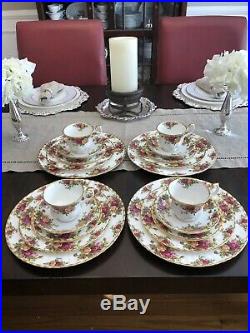 Stunning Royal Albert Old Country Roses 20 Piece Set Service For 4