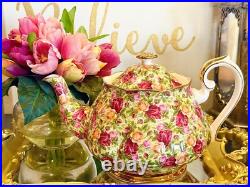 Stunning! VINTAGE ROYAL ALBERT Old Country Roses CHINTZ 5 Pieces Tea Set. Mint