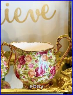 Stunning! VINTAGE ROYAL ALBERT Old Country Roses CHINTZ 5 Pieces Tea Set. Mint