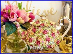 Stunning! VINTAGE ROYAL ALBERT Old Country Roses CHINTZ Large Teapot. Mint