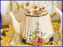 Stunning! Vintage Rare Royal Albert Old Country Roses Large(27 cm Wide)Teapot