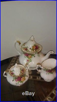 T3-Piece Old Country Roses Teapot Set by Royal Albert, IOLCOR13153