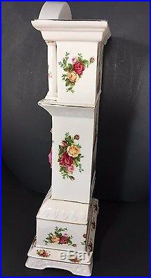 Tall Royal Albert 16 Old Country Roses Grandfather Clock