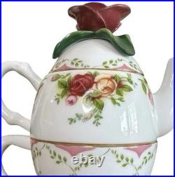 Tea For One Cup Set & Teapot Royal Albert Old Country Roses 28831-433 1962