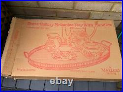 Ultra rare Royal Albert Old Country Roses Brass Gallery Melamine Tray by Mallod