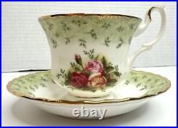 VERY RARE Royal Albert Green Colorway Old Country Roses Cup And Saucer