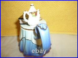 VERY RARE Royal Albert Old Country Roses Ruffled Skirt Mini Teapot 1996 Blue