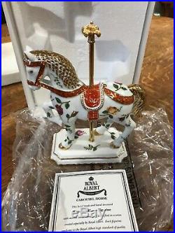 VINTAGE ROYAL ALBERT OLD COUNTRY ROSES CAROUSEL HORSE -Signed-#220/2000 NIB