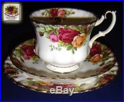 VINTAGE ROYAL ALBERT OLD COUNTRY ROSES SIX TRIO TEA SET / SERVICE PERFECT