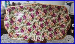 VINTAGE Royal Albert Old Country Roses Chintz Collection Sandwich Tray, England VINTAGE Royal Albert Old Country Roses Chintz Collection Sandwich Tray, England