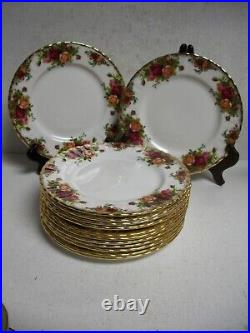 VTG 1962 ROYAL ALBERT Old Country Roses Bone China Salad Plates 8 Set of 13