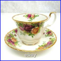 VTG 1962 Royal Albert Old Country Roses 20PC DINNERWARE SET Service 4 Plate Cup+