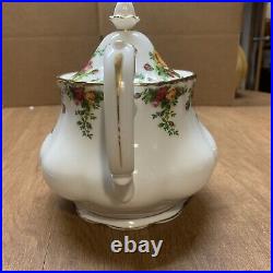 VTG 1962 Royal Albert Old Country Roses Large Teapot Tea Pot Bone China