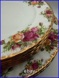 VTG 46 Piece Royal Albert Old Country Roses English Bone China Dish Set