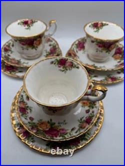 VTG 46 Piece Royal Albert Old Country Roses English Bone China Dish Set