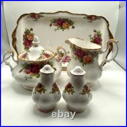 VTG 46 Piece Royal Albert Old Country Roses English Bone China Dish Set
