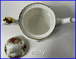 VTG Royal Albert Bone China Tea & Coffee Pot Old Country Roses England 6 Cups