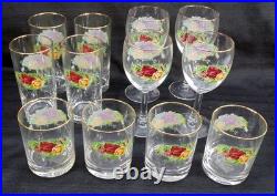 VTG Royal Albert Old Country Roses Glassware Set Wine Old Fashioned Tumbler