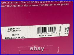 VTG Royal Albert Old Country Roses Stainless Flatware set for 12 w Serving Pcs