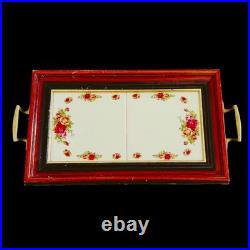 Very rare Royal Albert Old Country Roses Wood Serving Tray 15 x 9