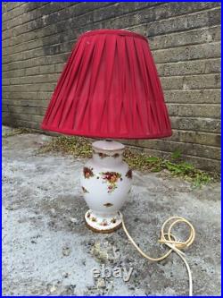 Vi Tage Royal Albert Old Country Rose's Large Table Lamp With Original Shade