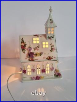 Vintage 1962 RARE Royal Albert Old Country Roses Light Up Church Chapel HTF