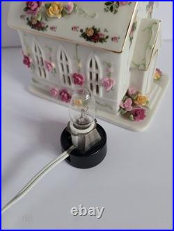 Vintage 1962 RARE Royal Albert Old Country Roses Light Up Church Chapel HTF