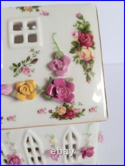 Vintage 1962 RARE Royal Albert Old Country Roses Light Up Church Chapel HTF