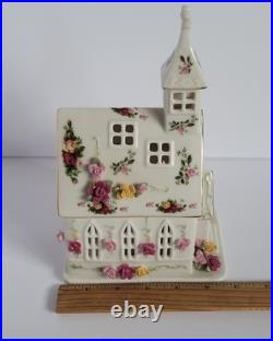 Vintage 1962 RARE Royal Albert Old Country Roses Light Up Church Chapel HTF