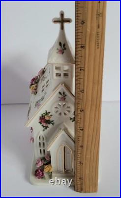 Vintage 1962 RARE Royal Albert Old Country Roses Light Up Church Chapel HTF