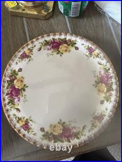 Vintage 1962 RoyalAlbert Old Country Roses Tea Set Teapot Lid 4 Cups/Saucers Box
