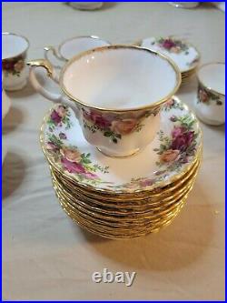 Vintage 1962 Royal Albert Old Country Rose China Set Service for 12 Plus Extras