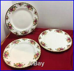 Vintage 1962 Royal Albert Old Country Roses Dinner Plates 10 3/8 Set of 8