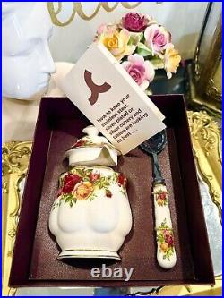 Vintage 1962 Royal Albert Old Country Roses Preserve Set. Unused In Box