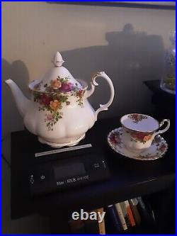 Vintage Large 1962 Royal Albert Old Country Roses Gooseneck Tea Pot NEW