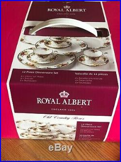 Vintage Royal Albert Bone China Old Country 12 Piece Dinnerware Set England new