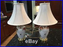 Vintage Royal Albert Bone China Old Country Roses Table Lamps (set Of 2)