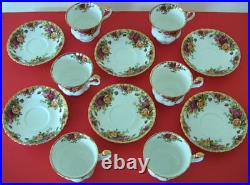 Vintage Royal Albert OLD COUNTRY ROSES 6 Tea Cups & Saucers 1st Backstamp A+